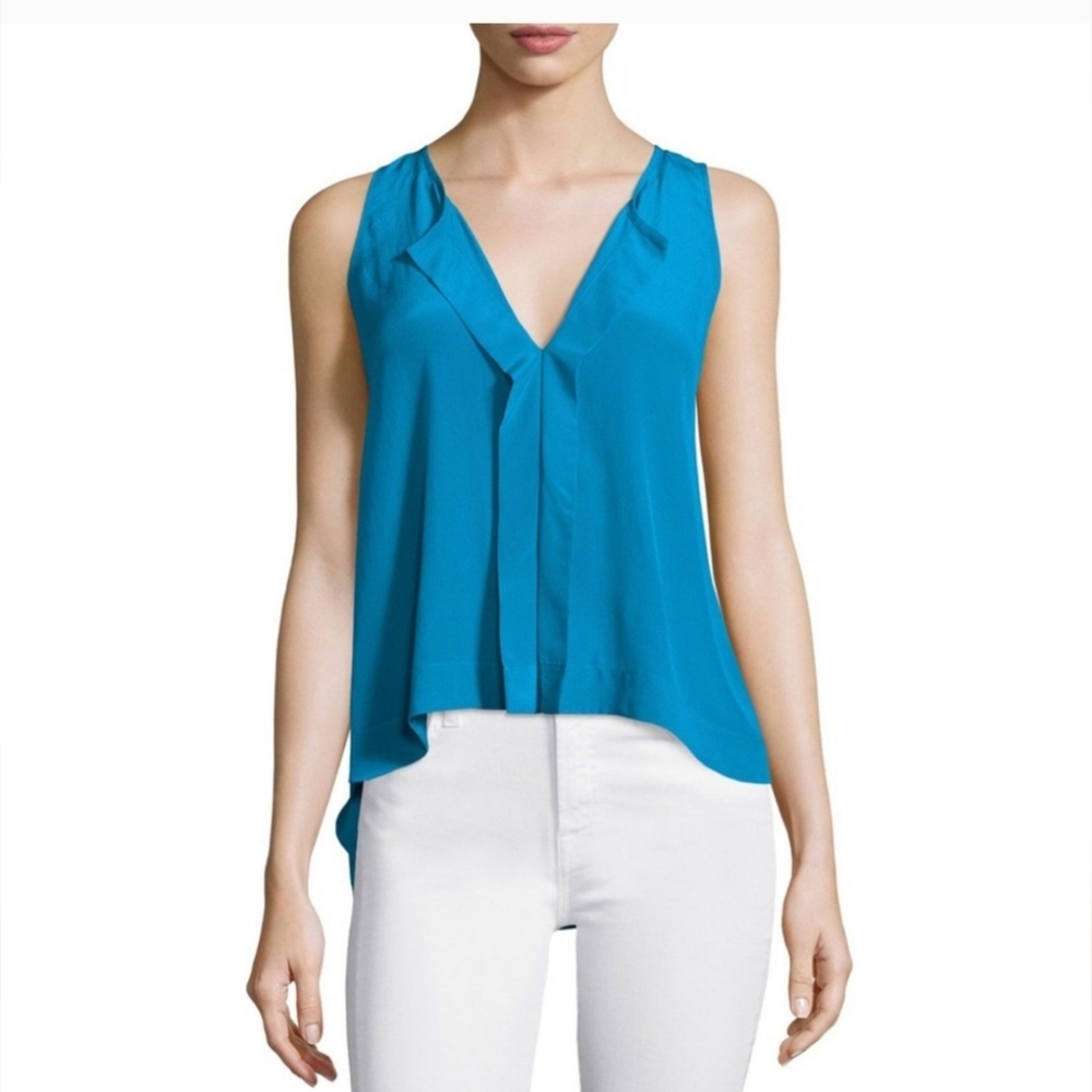 Alice & Olivia Felix Top In Blue Size Small